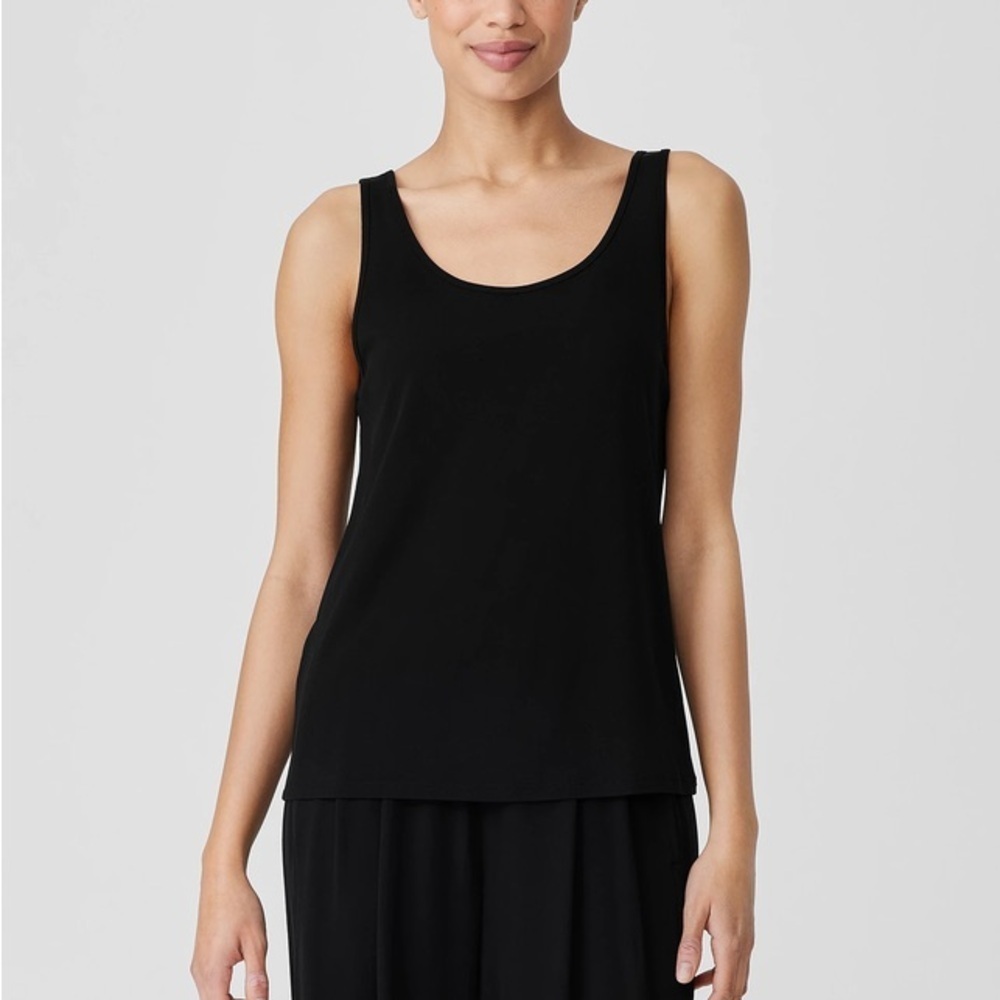 Eileen Fisher: 100% Silk Black Tank Top: Size Small